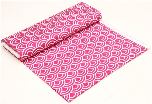 pinker Wellen Muster Baumwollsatin Stoff Michael Miller 3