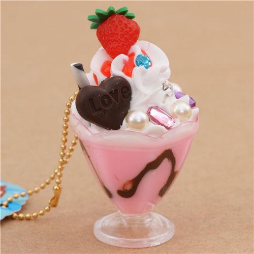 pink white ice cream strawberry biscuit parfait figure from Japan - modeS4u