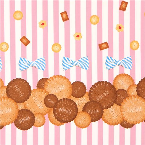 pink white stripe biscuit bow oxford fabric from Japan modeS4u