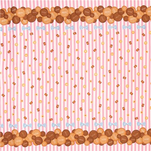 pink white stripe biscuit bow oxford fabric from Japan modeS4u