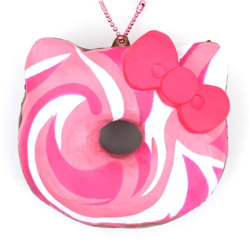 pink white swirl Hello  Kitty  donut  squishy  charm Food 