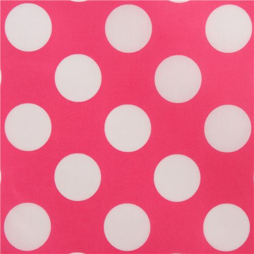 pink with cute white dot spot laminate fabric from Japan modeS4u