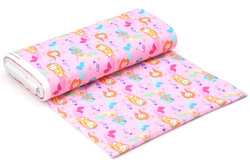 pink with mermaid Michael Miller flannel fabric from the USA 4
