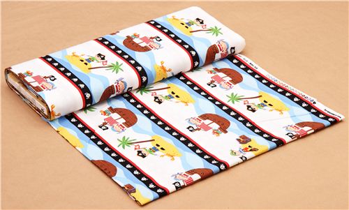 Lot De 2 Coupons Tissu Enfant - Motif Pirates Multicolore - Coton - Neuf