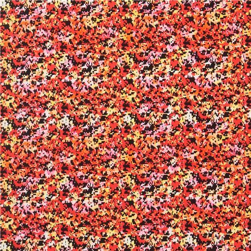 Orange Camouflage Pixel Fabric Modes4u