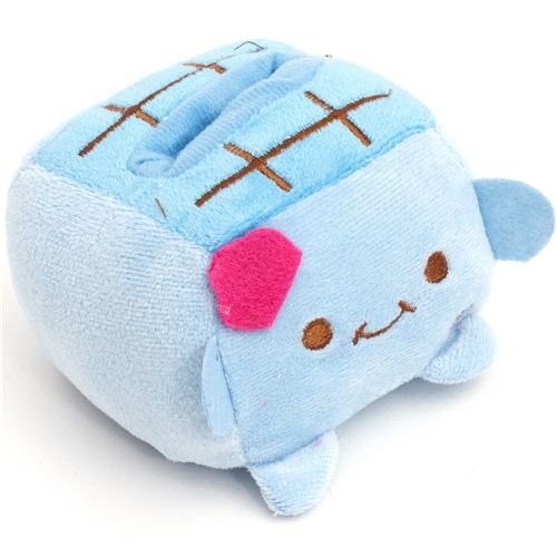 plush cellphone holder blue Hannari Tofu with face modeS4u