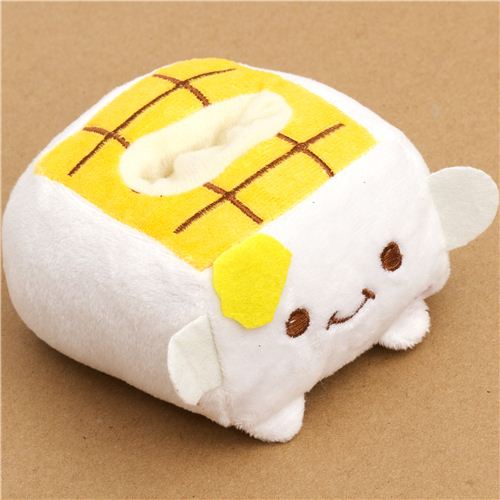 plush cellphone holder yellow Hannari Tofu with face Cellphone