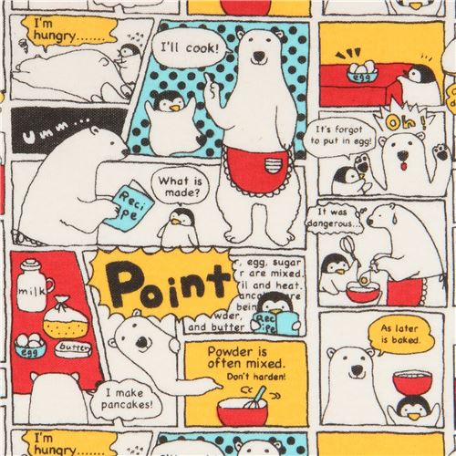 polar bear comic knit fabric Fabric