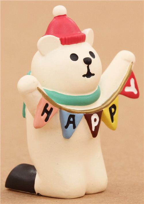 polar bear with pennant Christmas figurine Japan modeS4u