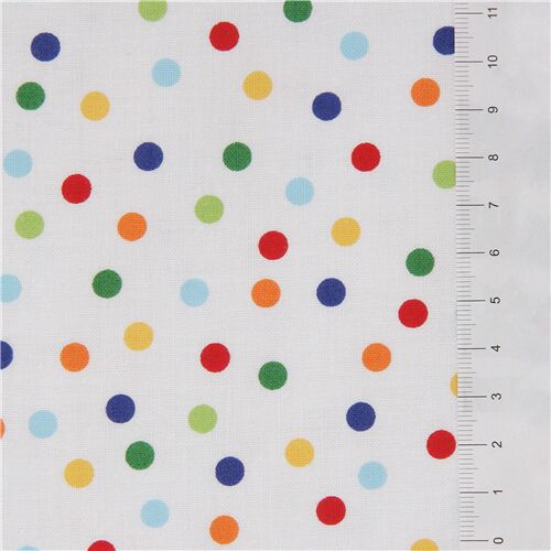 Colorful Scatted Polka Dots Fabric by Robert Kaufman - modeS4u