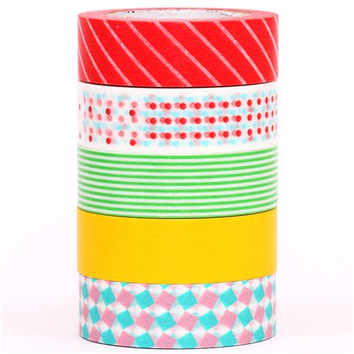 pop mt Washi Masking Tape deco tape set 5pcs box Deco Tape Sets
