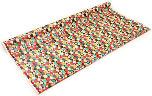 Premium Laminat Rauten Stoff gelb-rot Robert Kaufman Sierra 3