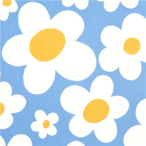 pretty flower fabric with big daisies by Kokka Fabric by Kokka - modeS4u