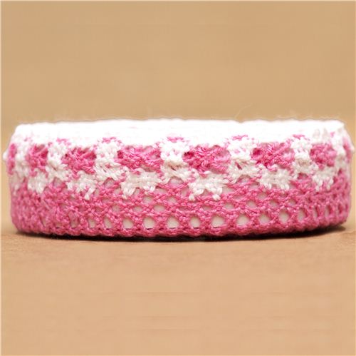 pretty light pink-white crocheted Fabric Deco Tape 1
