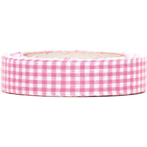 pretty pink-white checkered Fabric Deco Tape argyle 1