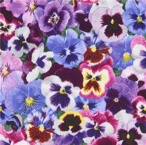 Tela de flores con pensamientos violetas de Elizabeth's Studio - modesS4u