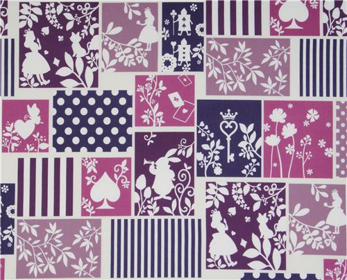 purple Alice in Wonderland Kokka fabric Japan 2