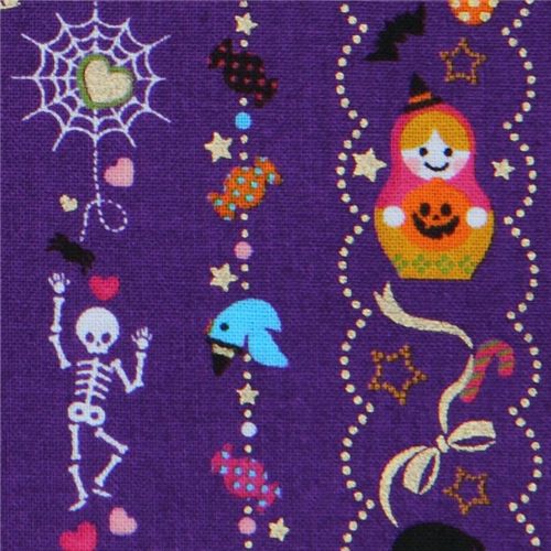 purple Halloween kawaii fabric matryoshka cat sweets 1