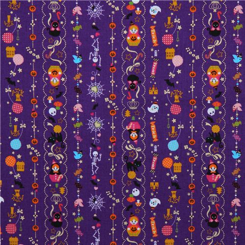 purple Halloween kawaii fabric matryoshka cat sweets 3