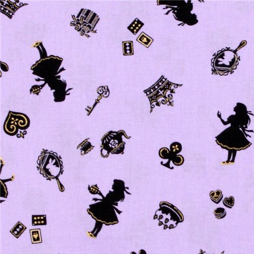 purple Japanese fabric Alice in Wonderland Cosmo 1
