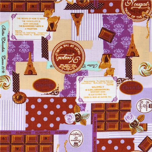 purple Japanese fabric France chocolate Cosmo 1