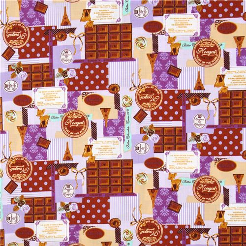 purple Japanese fabric France chocolate Cosmo 2
