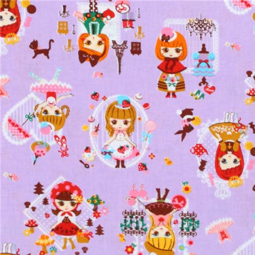 purple Japanese fabric girls go shopping Cosmo 1