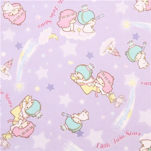 purple Little Twin Stars star clouds castle Sanrio oxford fabric from Japan 1