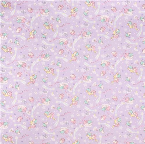 purple Little Twin Stars star clouds castle Sanrio oxford fabric from Japan 2