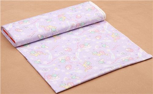 purple Little Twin Stars star clouds castle Sanrio oxford fabric from Japan 3