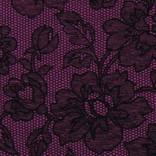 purple Michael Miller fabric with flower lace illusion 1