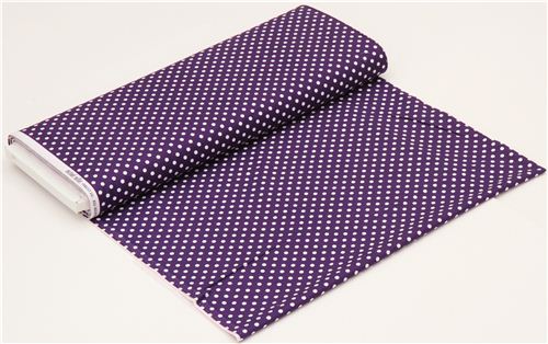 purple Michael Miller fabric with white polka dots 3