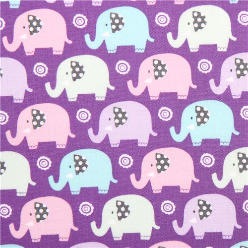pastel purple cow print kawaii fabric