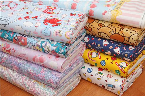 Remnant (41 x 109 cm) - purple My Melody flower garden oxford