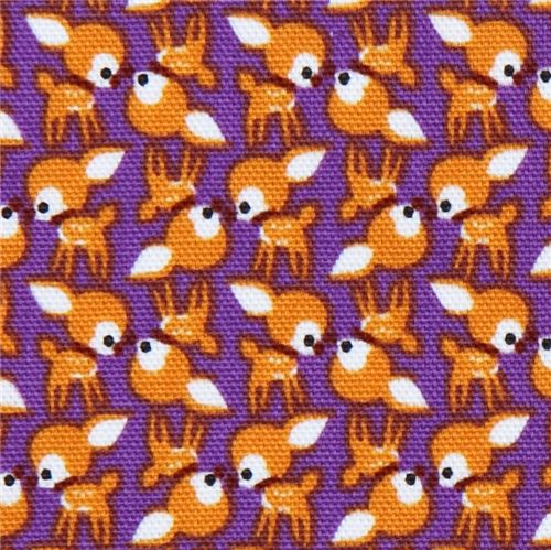 purple baby deer Kokka oxford cloth fabric Bambi Japan 1