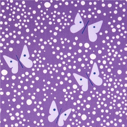 purple butterfly dot animal fabric by Andover USA Fabric by Andover ...