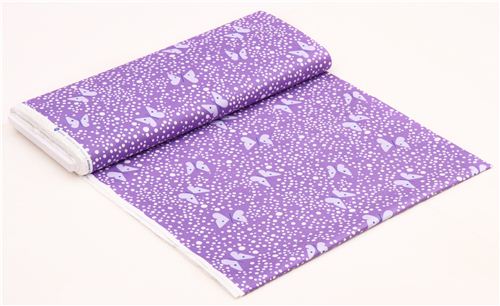 purple butterfly dot animal fabric by Andover USA 3