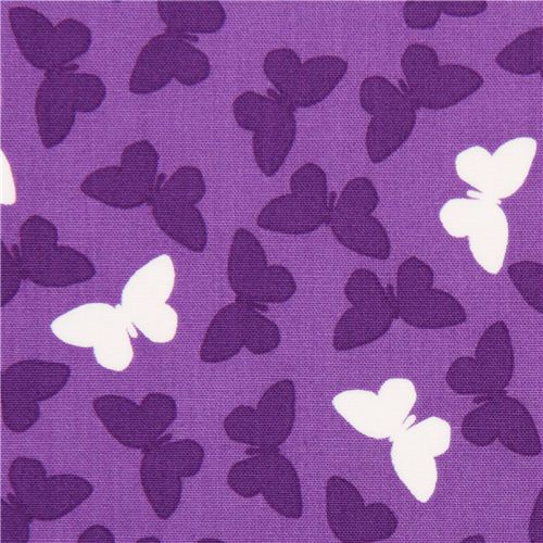 purple butterfly animal fabric by Robert Kaufman Fabric by Robert