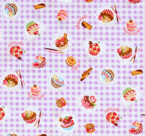 purple checker Japanese fabric sweets Cosmo 2
