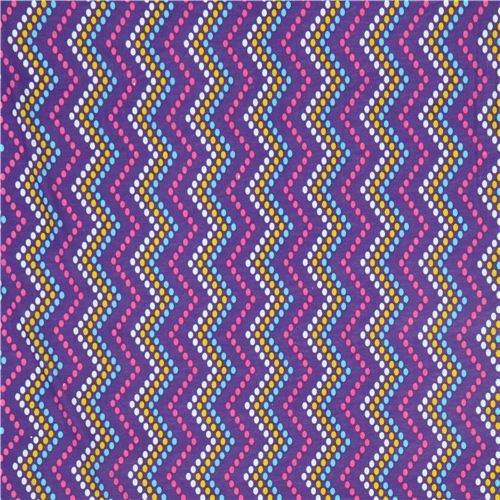 purple dotted pattern Michael Miller interlock fabric 2