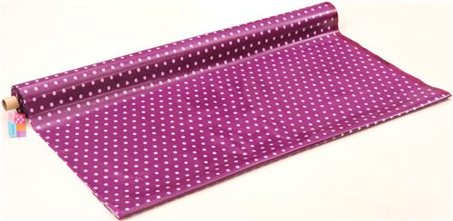 purple echino polka dot laminate canvas fabric  3