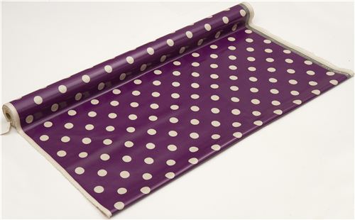 lila echino Polka Dot Punkte Laminat Stoff maruco 3