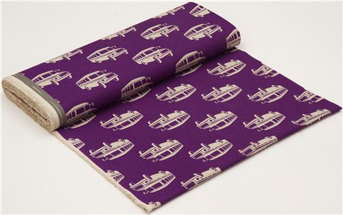 lila echino retro Bus Popeline Stoff bonnet bus 3