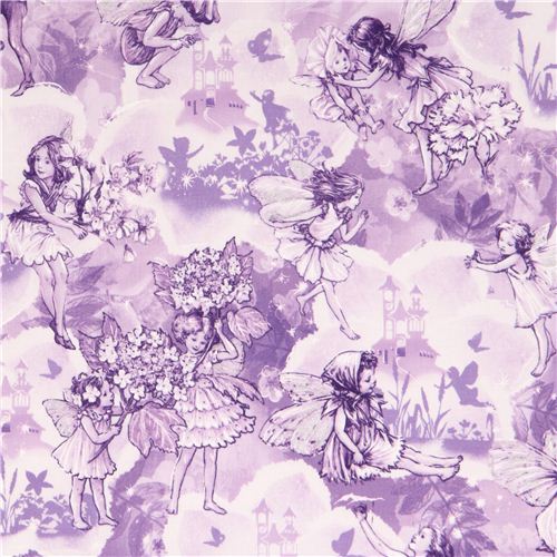 purple fairy butterfly castle glitter fabric Michael Miller USA 2