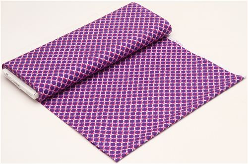 purple floral checker fabric by Michael Miller USA 3