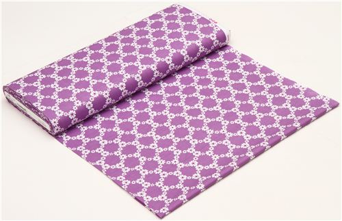 purple flower fabric with floral print par Michael Miller USA 3