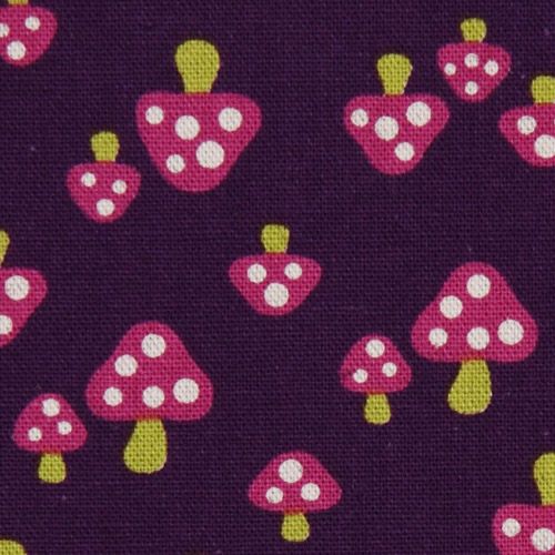 purple fly agaric Kokka oxford fabric kawaii from Japan 1