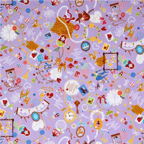 purple kawaii fabric matryoshka France Bambi Japan 2