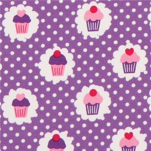 lila Mini Törtchen Stoff von Michael Miller USA Punkte Stoff