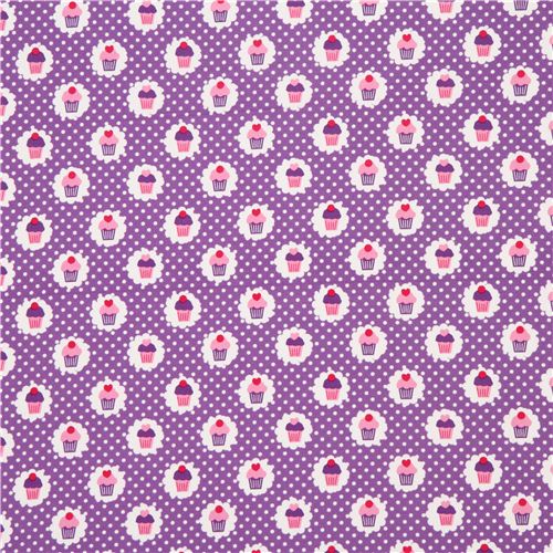 lila Mini T�rtchen Stoff von Michael Miller USA Punkte 2